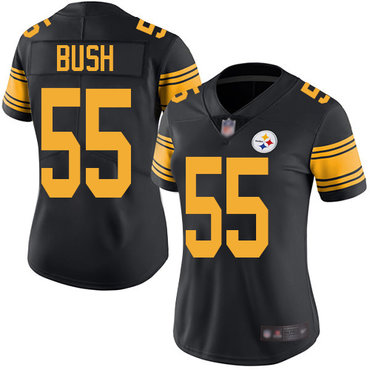 Nike Steelers #55 Devin Bush Black Alternate Women's Stitched NFL Vapor Untouchable Limited Jersey